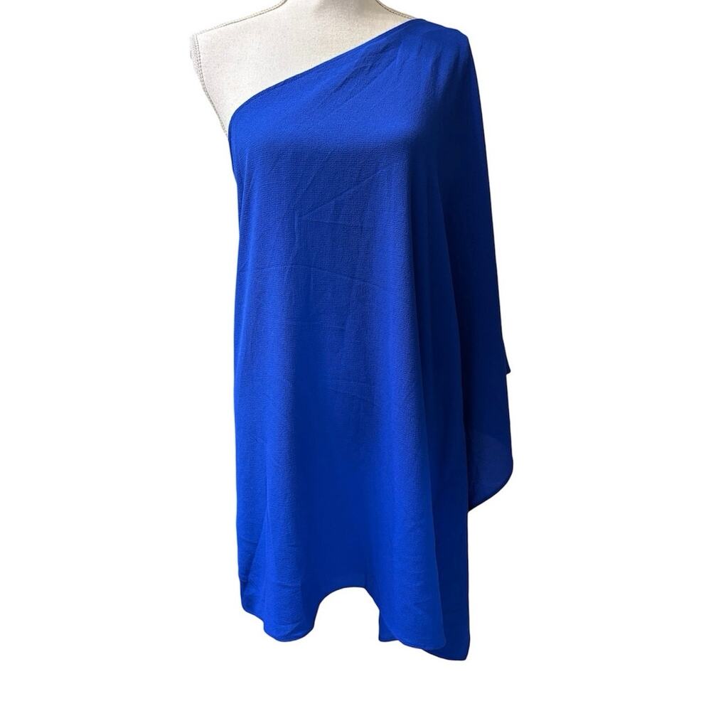 Vici Women's Size XL Blue One Shoulder Draped Party Evening Cocktail Mini Dress